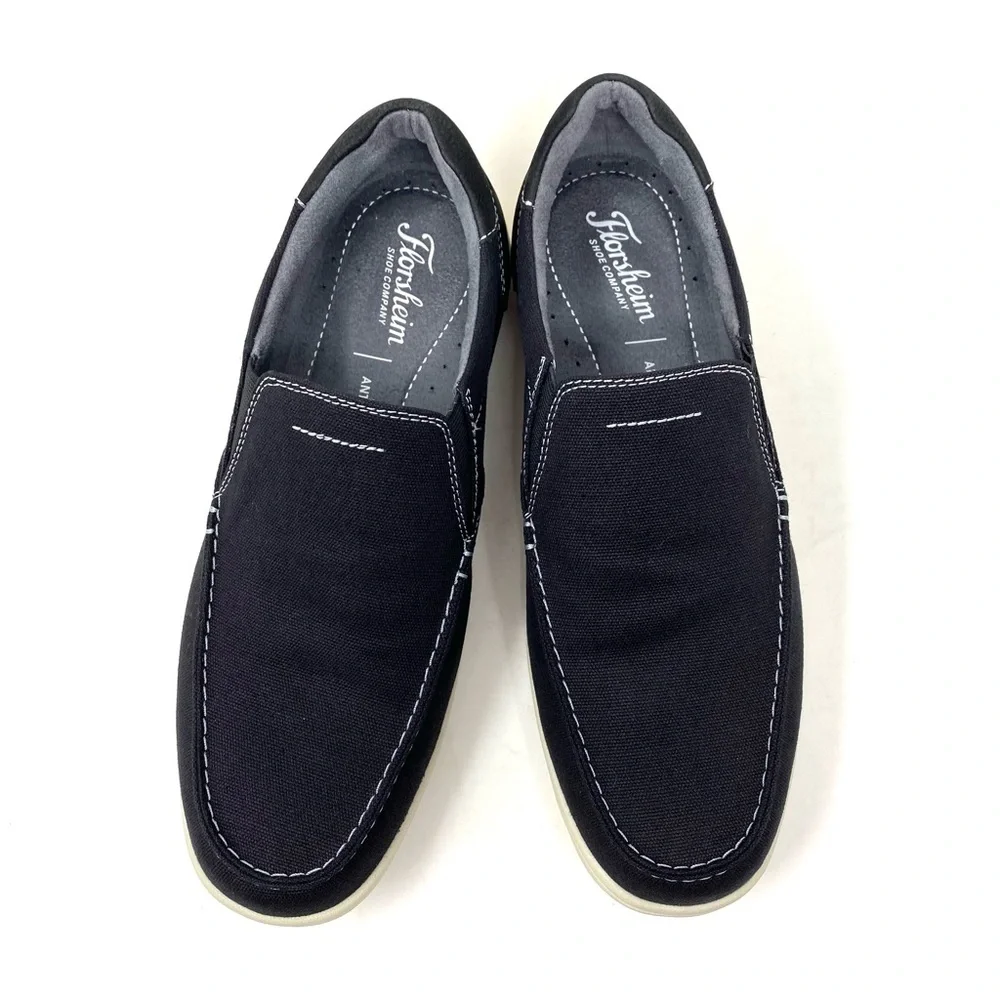 Florsheim Lakeside Canvas Moc Toe Slip-On Shoes Men’s 11 W Wide Black